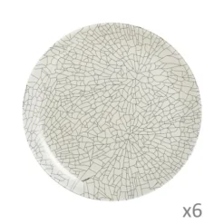 Luminarc 6 Assiettes Plates Mindy Beige 26cm