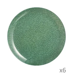 Luminarc 6 Assiettes Plates Mindy Green 26cm
