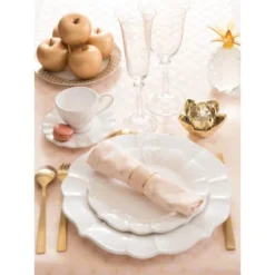 Maisons Du Monde Vaisselle De Noël Assiette à Dessert En Faïence Blanche - Lot De 6 -Assiettes Soldes Magasin assiette a dessert en faience blanche 1000 14 35 132342 12