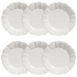 Maisons Du Monde Vaisselle De Noël Assiette à Dessert En Faïence Blanche - Lot De 6