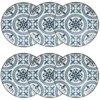 Maisons Du Monde Assiettes à Dessert Assiette à Dessert En Faïence Bleue Et Blanche Motifs Graphiques - Lot De 6