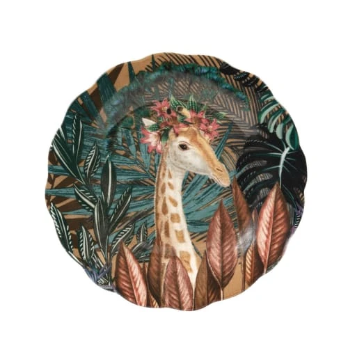 Maisons Du Monde Assiettes à Dessert Assiette à Dessert En Faïence Multicolore Motif Tropical Et Girafe - Lot De 6 1 Maisons Du Monde Assiettes à Dessert Assiette à Dessert En Faïence Multicolore Motif Tropical Et Girafe - Lot De 6