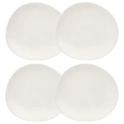 Maisons Du Monde Assiettes à Dessert Assiette à Dessert En Grès Blanc - Lot De 4