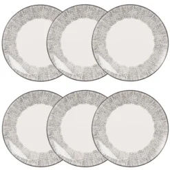 Maisons Du Monde Vaisselle De Noël Assiette à Dessert En Grès Blanc Motifs à Pois - Lot De 6