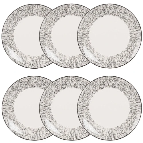 Maisons Du Monde Vaisselle De Noël Assiette à Dessert En Grès Blanc Motifs à Pois - Lot De 6 1 Maisons Du Monde Vaisselle De Noël Assiette à Dessert En Grès Blanc Motifs à Pois - Lot De 6