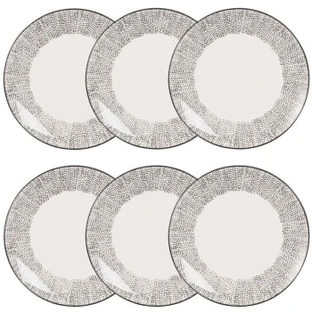 Maisons Du Monde Assiettes à Dessert Assiette à Dessert En Grès Blanc Motifs à Rayures - Lot De 6 3 Maisons Du Monde Assiettes à Dessert Assiette à Dessert En Grès Blanc Motifs à Rayures - Lot De 6 – Image 3