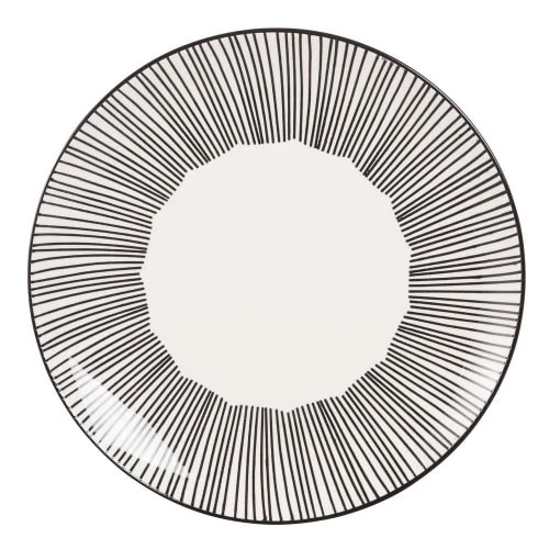 Maisons Du Monde Assiettes à Dessert Assiette à Dessert En Grès Blanc Motifs à Rayures - Lot De 6 2 Maisons Du Monde Assiettes à Dessert Assiette à Dessert En Grès Blanc Motifs à Rayures - Lot De 6 – Image 2