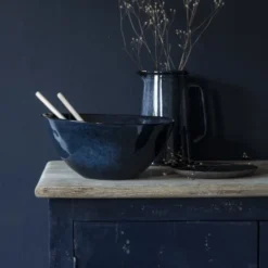 Maisons Du Monde Vaisselle De Noël Assiette à Dessert En Grès Bleu - Lot De 6 -Assiettes Soldes Magasin assiette a dessert en gres bleu 1000 4 7 193158 2