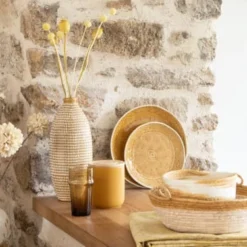 Maisons Du Monde Assiettes à Dessert Assiette à Dessert En Grès Jaune - Lot De 4 -Assiettes Soldes Magasin assiette a dessert en gres jaune 1000 13 26 212037 7