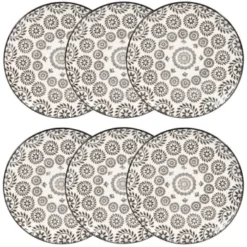 Maisons Du Monde Vaisselle De Noël Assiette à Dessert En Grès Micromotif Noir/blanc D 21 Cm - Lot De 6 -Assiettes Soldes Magasin assiette a dessert en gres noir et blanc imprime chiang mai 1000 9 29 154148 5