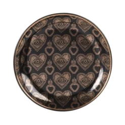 Maisons Du Monde Assiettes à Dessert Assiette à Dessert En Grès Noir Et Doré - Lot De 6