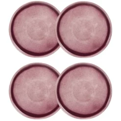 Maisons Du Monde Assiettes à Dessert Assiette à Dessert En Grès Vieux Mauve - Lot De 4
