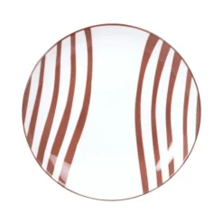 Maisons Du Monde Assiettes à Dessert Assiette à Dessert En Porcelaine à Rayures Marron - Lot De 6