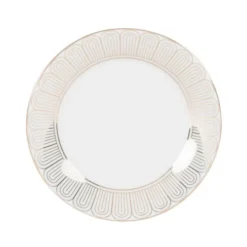 Maisons Du Monde Assiettes à Dessert Assiette à Dessert En Porcelaine Blanche à Bord Doré - Lot De 6