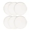 Maisons Du Monde Vaisselle De Noël Assiette à Dessert En Porcelaine Blanche Et Dorée - Lot De 6