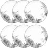 Maisons Du Monde Vaisselle De Noël Assiette à Dessert En Porcelaine Blanche Motif Floral - Lot De 6