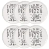 Maisons Du Monde Assiettes Plates Assiette à Pizza En Porcelaine Blanche Imprimée - Lot De 6