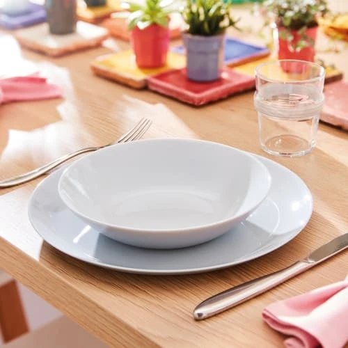 Luminarc Assiettes Plates Assiette à Soupe En Opale Gris D20cm 2 Luminarc Assiettes Plates Assiette à Soupe En Opale Gris D20cm – Image 2