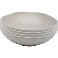 Kare Design Assiettes Creuses Assiette Creuse En Céramique Grise D21 - Lot De 4