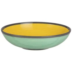 Maisons Du Monde Assiettes Creuses Assiette Creuse En Faïence Jaune Et Verte - Lot De 2