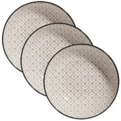 Maisons Du Monde Déco Table De Noël Assiette Creuse En Grès à Motifs Noirs - Lot De 3 -Assiettes Soldes Magasin assiette creuse en gres a motifs noirs chiang mai 1000 0 14 167212 4