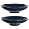 Maisons Du Monde Vaisselle De Noël Assiette Creuse En Grès Bleu - Lot De 2