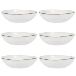 Maisons Du Monde Assiettes Creuses Assiette Creuse En Grès Gris Clair - Lot De 6