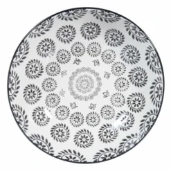 Maisons Du Monde Vaisselle De Noël Assiette Creuse En Grès Noir/blanc D 20 Cm - Lot De 4 -Assiettes Soldes Magasin assiette creuse en gres noir blanc d 20 cm 1000 10 30 154149 3
