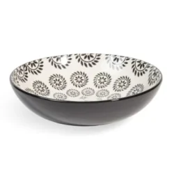 Maisons Du Monde Vaisselle De Noël Assiette Creuse En Grès Noir/blanc D 20 Cm - Lot De 4 -Assiettes Soldes Magasin assiette creuse en gres noir blanc d 20 cm chiang mai 1000 10 30 154149 1 1