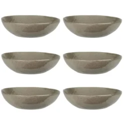 Maisons Du Monde Assiettes Creuses Assiette Creuse En Grès Vert - Lot De 6