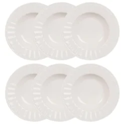 Maisons Du Monde Assiettes Creuses Assiette Creuse En Porcelaine Blanche - Lot De 6