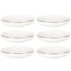 Maisons Du Monde Vaisselle De Noël Assiette Creuse En Porcelaine Blanche Et Dorée - Lot De 6