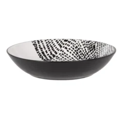 Maisons Du Monde Assiettes Creuses Assiette Creuse En Porcelaine Blanche Et Noire à Motifs - Lot De 6