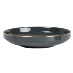 Maisons Du Monde Assiettes Creuses Assiette Creuse En Porcelaine Grise Et Dorée - Lot De 6