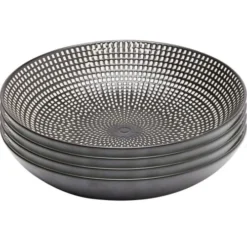Kare Design Assiettes Creuses Assiette Creuse En Porcelaine Noire Et Blanche D20 - Lot De 4