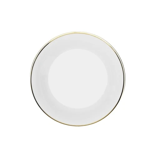 Lo De Manuela Assiettes Creuses Assiette Creuse Porcelaine De Limoges Blanche - Bord Doré 19 Cm 1 Lo De Manuela Assiettes Creuses Assiette Creuse Porcelaine De Limoges Blanche - Bord Doré 19 Cm