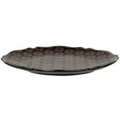 Maisons Du Monde Assiettes De Présentation Assiette De Présentation En Grès Noir Et Doré