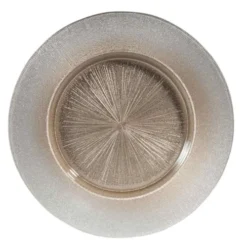 Maisons Du Monde Vaisselle De Noël Assiette De Présentation En Verre Coloris Champagne D 34 Cm - Lot De 2