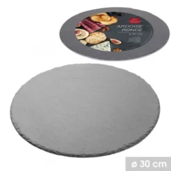 Wadiga Assiettes Plates Assiette En Ardoise Ronde D30cm -Assiettes Soldes Magasin assiette en ardoise ronde d30cm 2