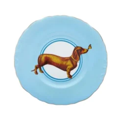 Yvonne Ellen Assiettes Plates Assiette En Porcelaine Teckel D24cm