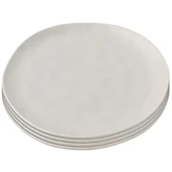 Kare Design Assiettes Plates Assiette Plate En Céramique Grise D20 - Lot De 4