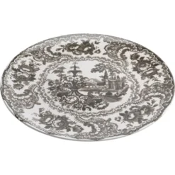 Kare Design Assiettes Plates Assiette Plate En Céramique Grise D27 - Lot De 6 -Assiettes Soldes Magasin assiette plate en ceramique grise d27 lot de 6 3