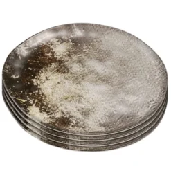 Kare Design Assiettes Plates Assiette Plate En Céramique Marron Et Beige D20 - Lot De 4