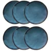Maisons Du Monde Assiettes Plates Assiette Plate En Faïence Bleue - Lot De 6
