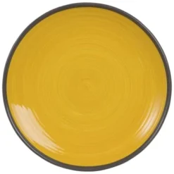 Maisons Du Monde Assiettes Plates Assiette Plate En Faïence Verte - Lot De 2 -Assiettes Soldes Magasin assiette plate en faience jaune valence 1000 0 19 180829 1