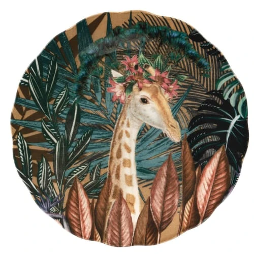 Maisons Du Monde Assiettes Plates Assiette Plate En Faïence Multicolore Motif Tropical Et Girafe - Lot De 6 1 Maisons Du Monde Assiettes Plates Assiette Plate En Faïence Multicolore Motif Tropical Et Girafe - Lot De 6
