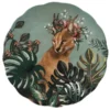 Maisons Du Monde Assiettes Plates Assiette Plate En Faïence Multicolore Motif Tropical Et Lynx - Lot De 6