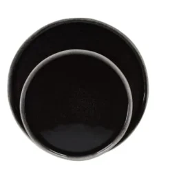 Sibo Homeconcept Assiettes Plates Assiette Plate En Grès Artisanal Brun 28 Cm - Lot De 4 -Assiettes Soldes Magasin assiette plate en gres artisanal brun 28 cm lot de 4 2