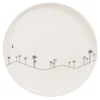 Maisons Du Monde Assiettes Plates Assiette Plate En Grès Beige Motifs Palmiers Noirs - Lot De 6