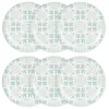 Maisons Du Monde Assiettes Plates Assiette Plate En Grès Blanc à Motifs Bleus Et Gris - Lot De 6